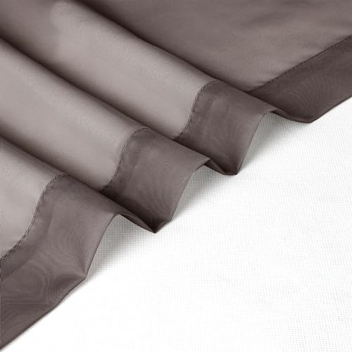 Chocolate Brown Sheer Curtains 54 Inch Long 2 Panels (Chocolate Brown / 42"W x 54"L (Pack of 2))