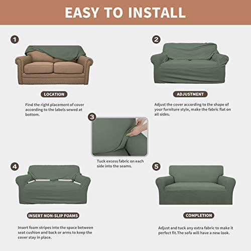 100% Waterproof Couch Cover (Grayish Green / Oversized Sofa)