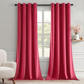 Velvet Curtains Berry 52 x 84 Inch Length Set of 2 (Berry / 52"W x 84"L (Pack of 2))