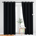 Black Out Curtains for Bedroom 84 Inches Long (Black / 52"W x 84"L (Pack of 2))