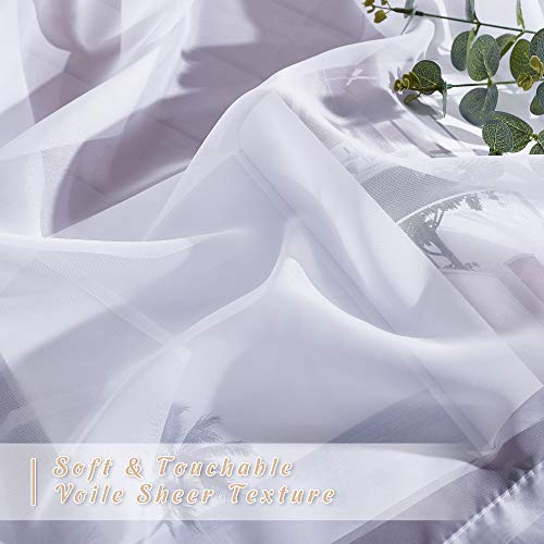 Sheer Curtains 63 inch Length (White / 37"W x 63"L (Pack of 2))