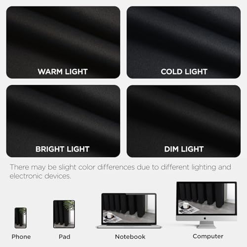 Door Curtain Blackout Curtains for Doorway Privacy Closet Drapes (Black / 52"W x 84"L (Pack of 1))