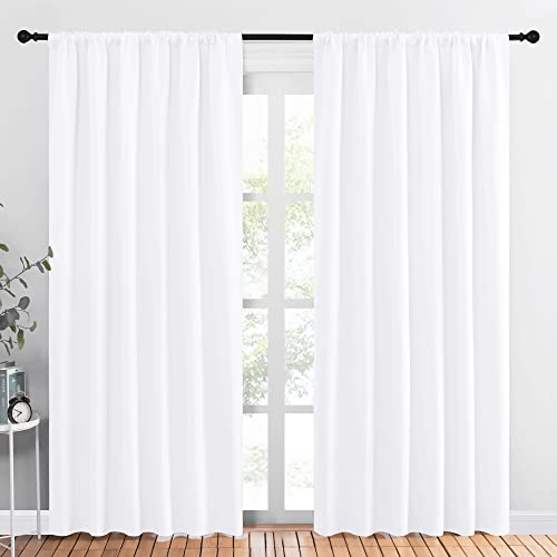 Room Darkening Curtains for Bedroom (Pure White / 62"W x 84"L (Pack of 2))