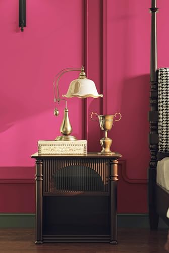 393''x17.7'' Pink Peel and Stick Wallpaper Contact Paper Modern Self Adhesive Wall Paper Removable Renter Friendly Textured Solid Color Shelf Cabinet Vinyl Roll (Rose Red / 17.7" x 393")