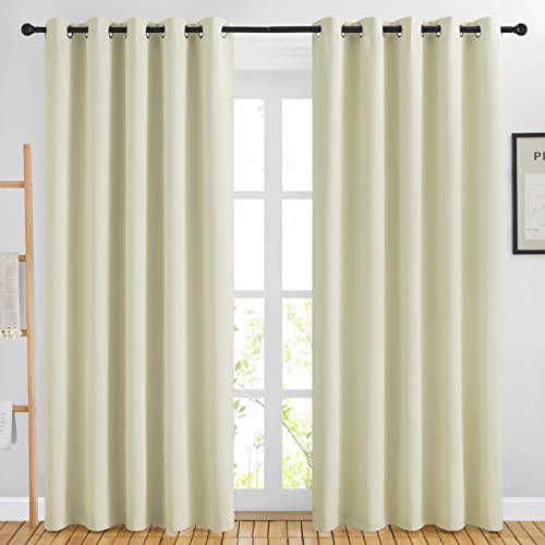 Blackout Curtains & Drapes 84 inch Long (Beige / 66"W x 84"L (Pack of 2))