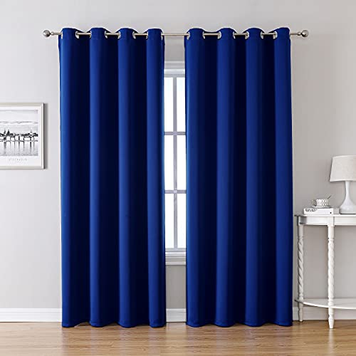 Blackout Curtains for Bedroom and Living Room 95 Inches Long (52"W x 95"L (Pack of 2) / Royal Blue)