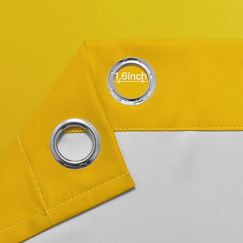 Ombre Curtains Yellow and Greyish White for Living Room (52"W x 63"L (Pack of 2) / Yellow)