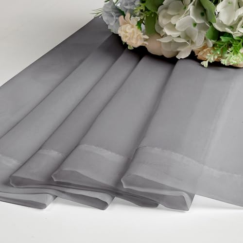 Charcoal Grey Sheer Curtains 78 Inches Long 2 Panels Set for Living Room (Charcoal Grey / 42"W x 78"L (Pack of 2))