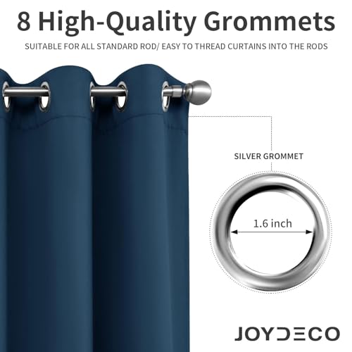 Blackout Curtains 90 inch Long 2 Panels Set (Navy Blue / 52"W x 90"L (Pack of 2))