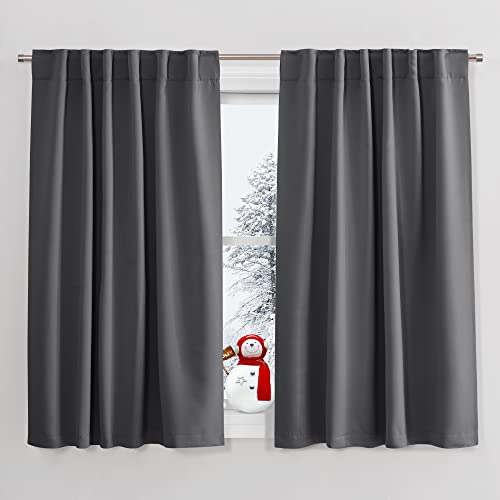Curtains 45 inch Length (Grey / 52"W x 45"L (Pack of 2))