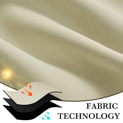 100% Blackout Bathroom Curtains Over Sink 30 inches Long (100% Blackout - Beige / 42"W x 30"L (Pack of 2))