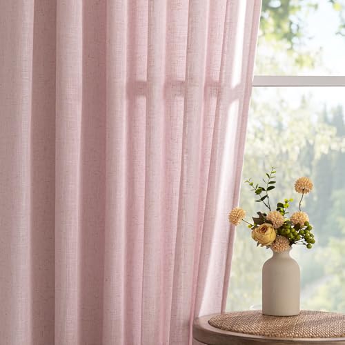 Pink Curtains for Girls Bedroom (50"W x 63"L (Pack of 2) / Light Pink)