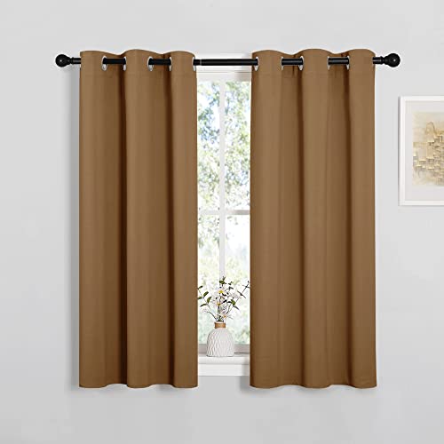 Sleek Blackout Curtains (Gold Brown / 34"W x 45"L (Pack of 2))