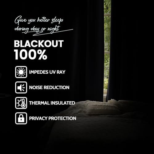 100% Blackout Curtains 52x63 inch Length Burnt Orange (Burnt Orange / 52"W x 63"L (Pack of 2))