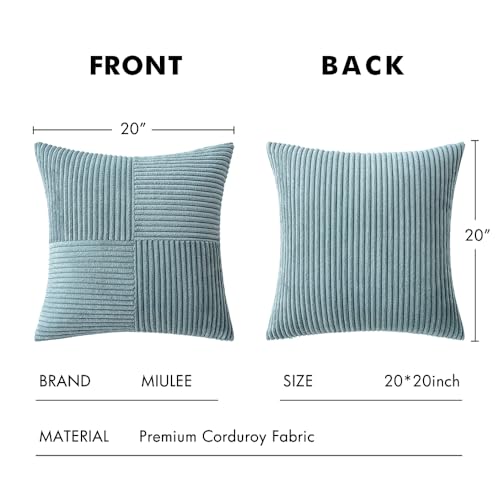 Slate Blue Decorative Throw Pillow Covers for Couch 20x20 Inch (20" x 20" (Pack of 2) / Slate Blue)