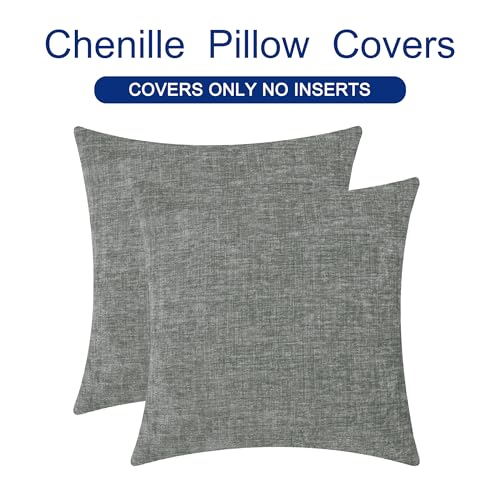 Decorative Couch Throw Pillow Covers 26 X 26 Inches Medium Grey (26" x 26" (Pack of 2) / Medium Grey)