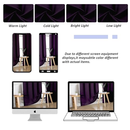 Ava BlackBerry Blackout Curtains for Bedroom 63 Inch Length 2 Panels Set (Blackberry / 40"W x 63"L (Pack of 2))