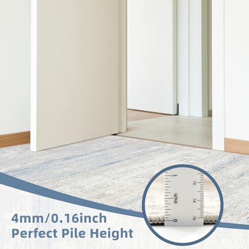 Neutral Washable Rugs 9x12 Area Rugs for Living Room (9' x 12' (Rectangular) / Blue-griege-brown-beige-white)
