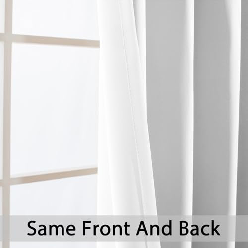 Pure White Room Darkening Curtains 84 inch Sliding Door Drapes (Pure White / 52"W x 84"L (Pack of 1))