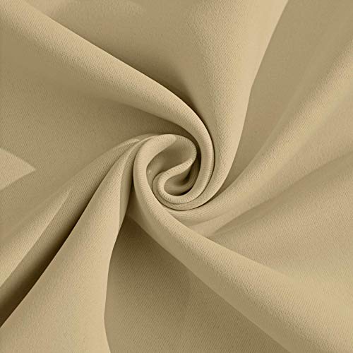 Room Darkening Curtains 52x84 inch Length Beige (Beige / 52"W x 84"L (Pack of 2))