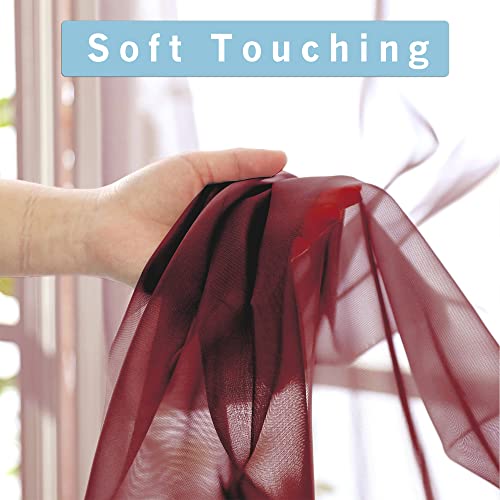 Sheer Curtains (Burgundy / 42"W x 45"L (Pack of 2))