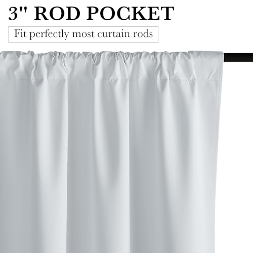 Short White 100% Blackout Curtains for Small Window (100% Blackout - White / 62"W x 72"L (Pack of 2))