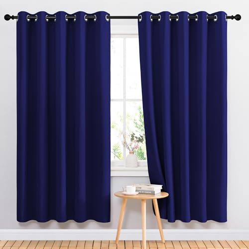 Blackout Curtains Panels for Bedroom (Navy Blue / 66"W x 72"L (Pack of 2))