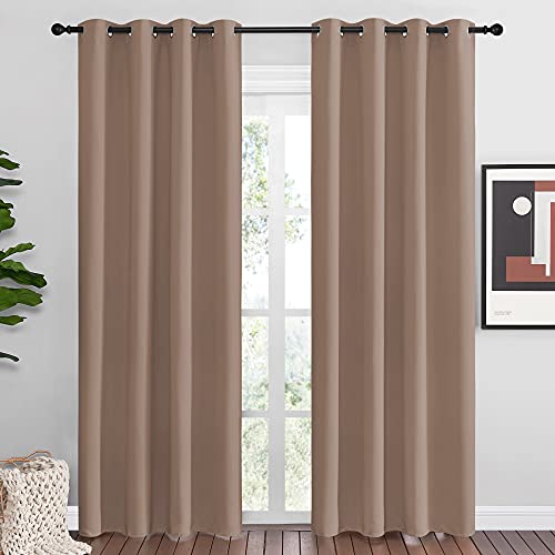 Blackout Draperies Curtains Panels (Cappuccino / 55"W x 86"L (Pack of 2))