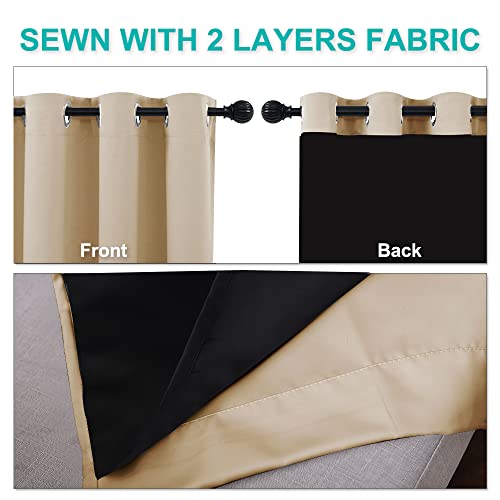 Living Room Completely Shaded Draperies (Biscotti Beige / 62"W x 72"L (Pack of 2))