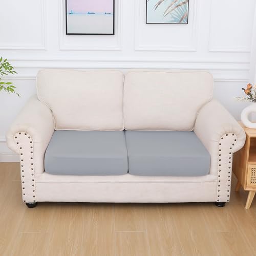Milk Silk Couch Cushion Covers (Grey / Seat Cover 2 Pack)