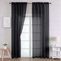 Black Sheer Curtains 78 Inches Long 2 Panels Set for Living Room (Black / 42"W x 78"L (Pack of 2))