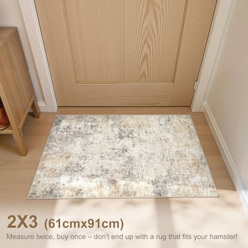 2x3 Entryway Area Rug (Golden Grey / 2' x 3' (Rectangular))