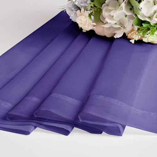 Sheer Curtains 63 Inch Length 2 Panels (Purple / 42"W x 63"L (Pack of 2))