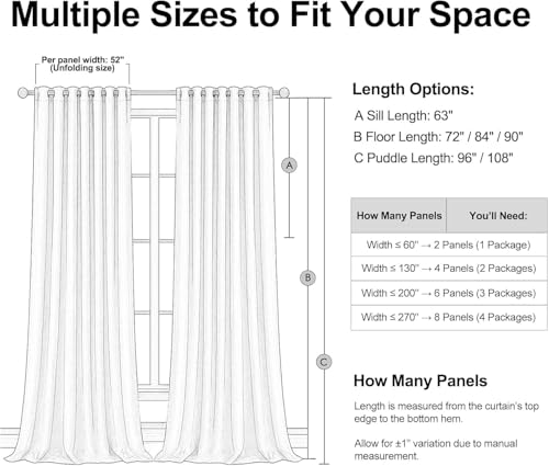 102 inch long Linen blackout curtains for tall windows 2 Panels 100% Blackout Linen texture Curtain Window Drapes Back Tab Rod Pocket Room Darkening Thermal Insulated Panel for Bedroom Living Room (Natural Beige / 52"W x 102"L (Pack of 2))