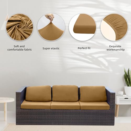 8 Pcs Outdoor Cushion Covers (Camel / 8PCS)