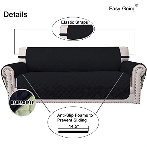 Reversible Couch Cover (Black/Beige / X-Large Sofa)