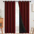 Burgundy Red 100% Blackout Curtains Room Darken Living Room 96 (Burgundy Red / 52"W x 96"L (Pack of 2))