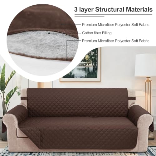 Oversized Loveseat Couch Cover for Dogs (Chocolate/Chocolate / Loveseat - Oversized (54"))