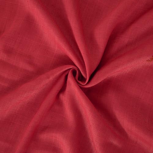 Red Linen Curtains 72 Inches Long for Living Room (Red / 52"W x 72"L (Pack of 2))