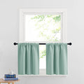 Cafe Blackout Curtains 24 inch Length (Aqua / 29"W x 24"L (Pack of 2))