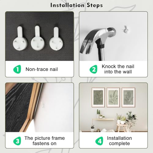 Sage Green Botanical Framed Canvas Wall Art Set (Minimalism Floral / 24"L x 36"W)