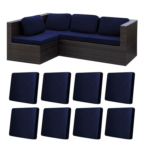8 Pcs Outdoor Cushion Covers (Navy Blue / 8PCS)