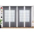 Grey Sheer Curtains 4 Panels Rod Pocket Semi (Grey / 52"W x 54"L (Pack of 4))