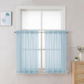 Sky Blue Sheer Curtains 30 inch Length 2 Panels (Sky Blue / 42"W x 30"L (Pack of 2))