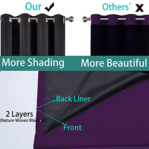 Purple 100% Blackout Patio Door Curtain Panels W100 x L84 (100"W x 84"L (Pack of 1) / Purple)