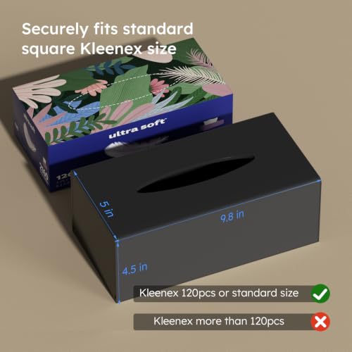 Matte Black Long Tissue Boxs Covers Holder Rectangular Acrylic Home (Black / 9.85*5.1*4.5 inch(L*W*H))