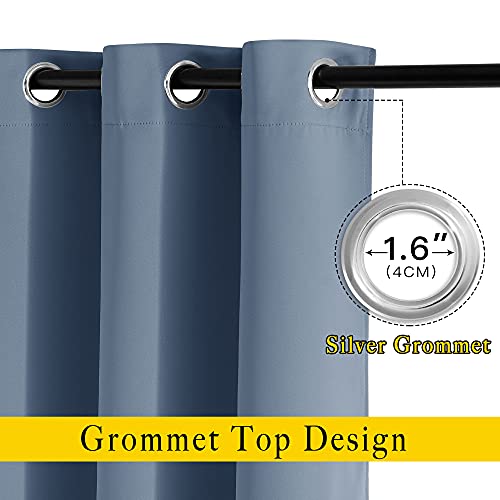 Room Darkening Stone Blue Curtains (Stone Blue / 52"W x 72"L (Pack of 2))