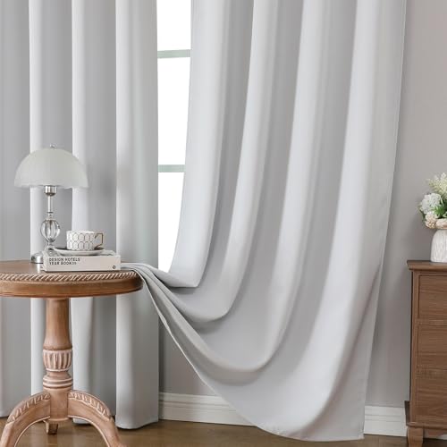 Custom Blackout Curtains for Bedroom Living Room (Greywish White / Customsize)