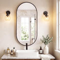 24" x 48" Black Bathroom Mirror for Wall (Black-oval / 24"L x 48"W)