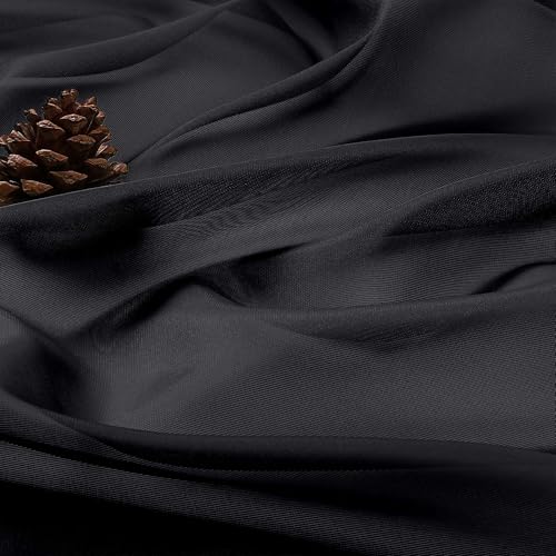 Black Sheer Curtains 120 Inches Long 2 Panels Set (Black / 59"W x 120"L (Pack of 2))